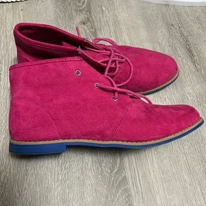 Red Circle vintage brand pink lace up booties. Size 7.5. Like new.